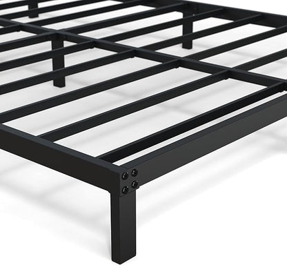 King Size Bed Frame No Box Spring Needed, 8 Inch Heavy Duty King Platform Bed Frame Support Up to 3000 lbs, Easy Assembly, Noise Free, Black