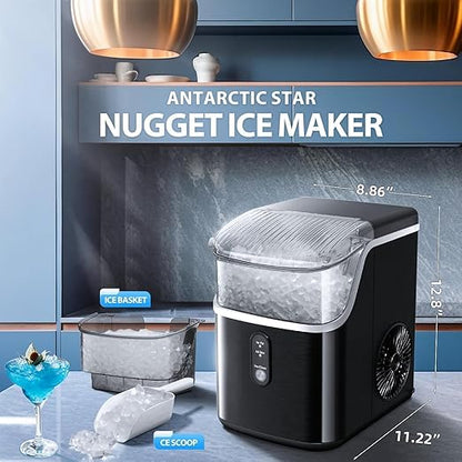 Antarctic Star Nugget Ice Maker Countertop, Chewable Nugget Ice Machine