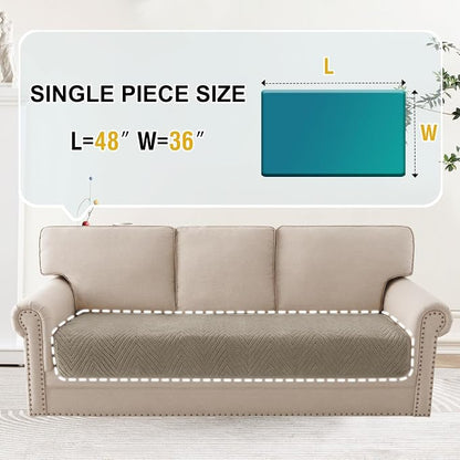 Turquoize Waterproof Couch Cover for Dogs Fuzzy Pet Couch Covers for Sofa Thick Dog Bed Cover Non-Slip Sofa Covers for 2 Cushion Couch Protector Slipcover Pet Friendly (Khaki, 36" x 48")
