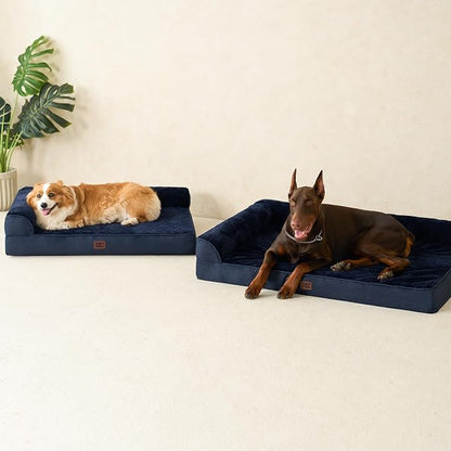EHEYCIGA Extra Large Dog Bed Othorpedic, Memory Foam XL Dog Bed with Washable Removable Cover, Waterproof Pet Sofa Couch XLarge Size Dogs with Nonskid Bottom, 44x32x6.5, Navy Blue | Washable Removable Cover, Waterproof Flat Pet Sofa Couch with Nonskid ...