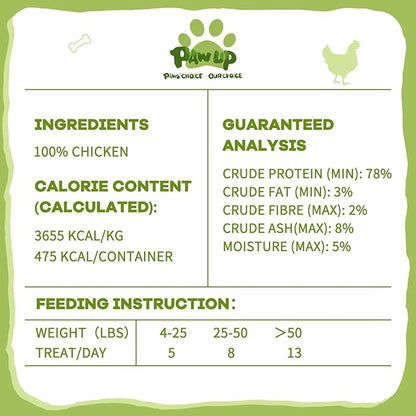 PAWUP Freeze Dried Chicken for Dogs Cats, High Protein Raw Dog Food Topper, Single Fresh Ingredient Treats, 4.6oz, Rawhide Free
