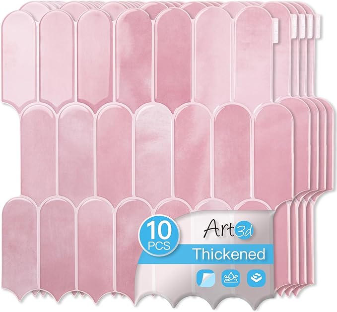 Art3d 12 x 12 Inch Heavy-Duty Peel and Stick Backsplash, Self-adhesive Wall