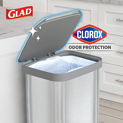 Glad Stainless Steel Step Trash Can, Series 2