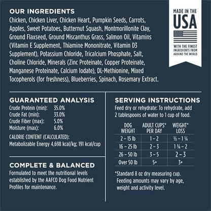 Instinct Freeze Dried Raw Meals, Natural Dry Dog Food, Grain Free - Cage Free Chicken, 45 oz. Bag