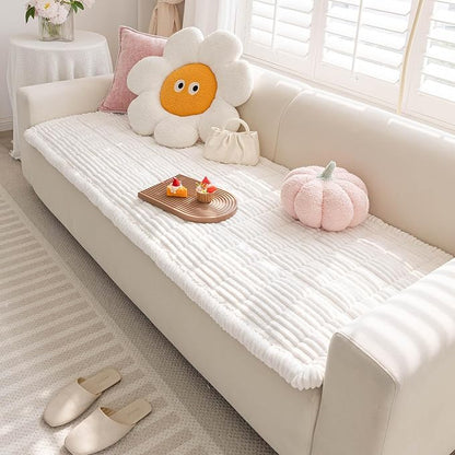 Couch Cover for Dogs Washable, Non-Slip Pet Couch Covers for Sofa, Fuzzy Dog Couch Cover Blanket for Furniture Protector (Z-White, 27.6" x 59"/70 x 150cm)