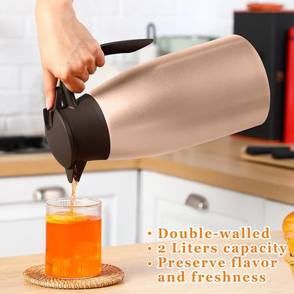 Norme 2 Pcs Thermal Coffee Carafe Insulated Stainless Steel Coffee Carafe