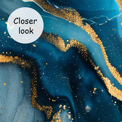 AFZEVEB-Blue and Gold Marble Wallpaper Abstract Art Wall murals for Bedroom 136"x96" (Not Peel and Stick)