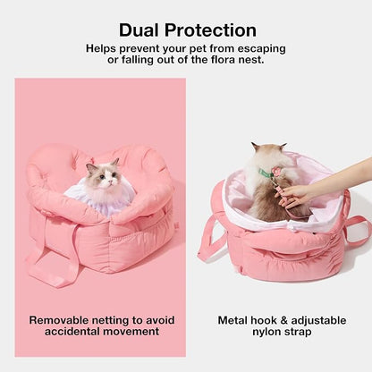 VETRESKA Dog Carrier Dog Car Seat for Small Dogs - Washable Cat Carrier Portable Puppy Bed for Car Seat of Easy Installation Pet Travel Carrier Bed with Storage Pocket & Safety Clip-On Leas | Portable Puppy Bed for Car Seat of Easy Installation Pet Tra...