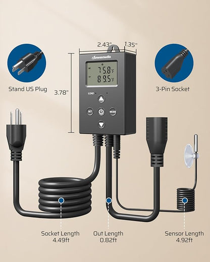 DEWENWILS Digital Temperature Controller Thermostat Outlet