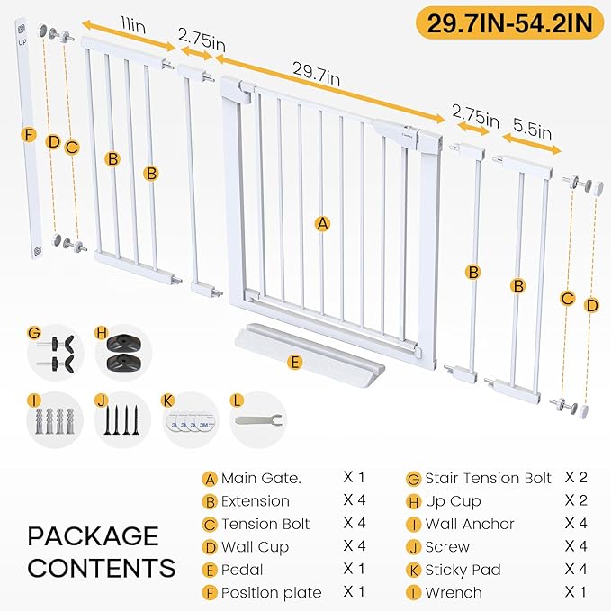 Cumbor 29.7-54.2" Wide Baby Gate