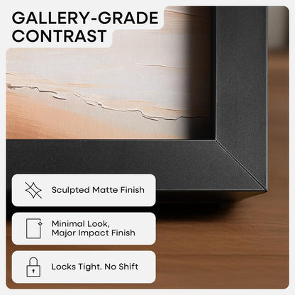 Homeforia 14x14 Picture Frame Black, High End Metal 14 x 14 Square Poster Frames with Mat 12 x 12 Photo, 14x14 Black Frame Matted to 12x12 Print, 14by14 Thin Frames, Tempered Glass, Wall Kit, Set of 1