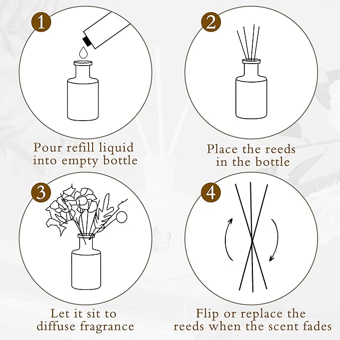 XEPTLE Reed Diffuser Set, 7.04 oz Oud & Bergamot Scent Diffuser