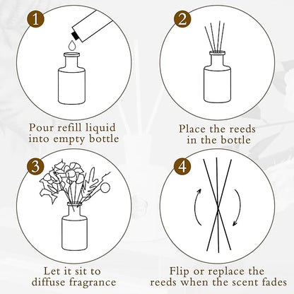 XEPTLE Reed Diffuser Set, 7.04 oz Oud & Bergamot Scent Diffuser