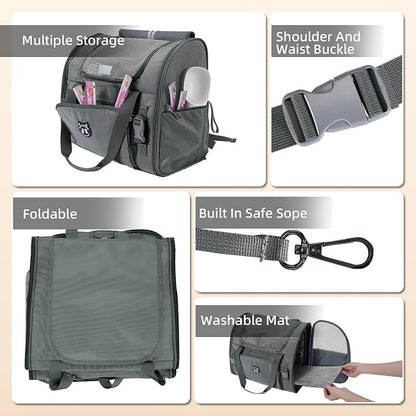 Expandable Cat Carrier Backpack for Large Cats - Airline Approved Pet Carrier Backpack for Small Dogs, Hiking & Travel, Waterproof with Breathable Mesh, 22lbs Capacity (Dark Grey, Large)