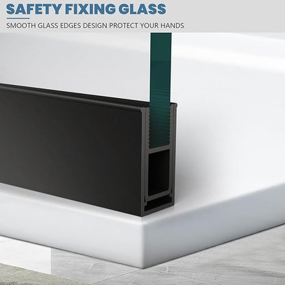 36" W * 78" H Fixed Frameless Shower Screen