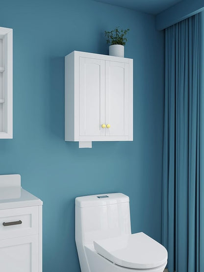 Wall Mount Cabinets Bathroom Wall Cabinet Buffering Hinge, Can Hold Toilet