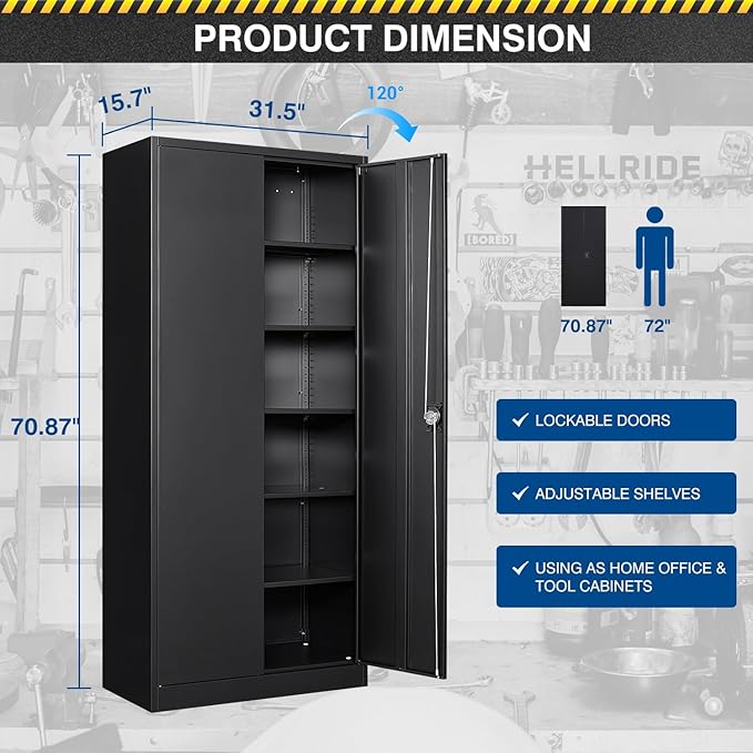 Metal Storage Cabinet-71” Tall Steel File Cabinets