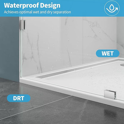 Shower Glass Panel, 28.5" W x 78.75" H Fixed Shower Screen Panel