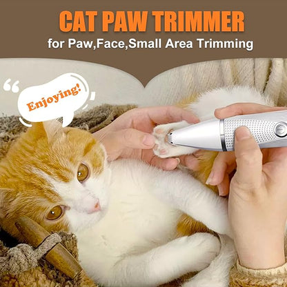 Cat Grooming Clippers Kit with Paw Trimmer, 3 in 1 Electric Pet Hair Trimmer Supplies for Thick Matted Hair, Heavy Coat Butt Shaver Cat Razor Fur Trimmer for Dogs at Home