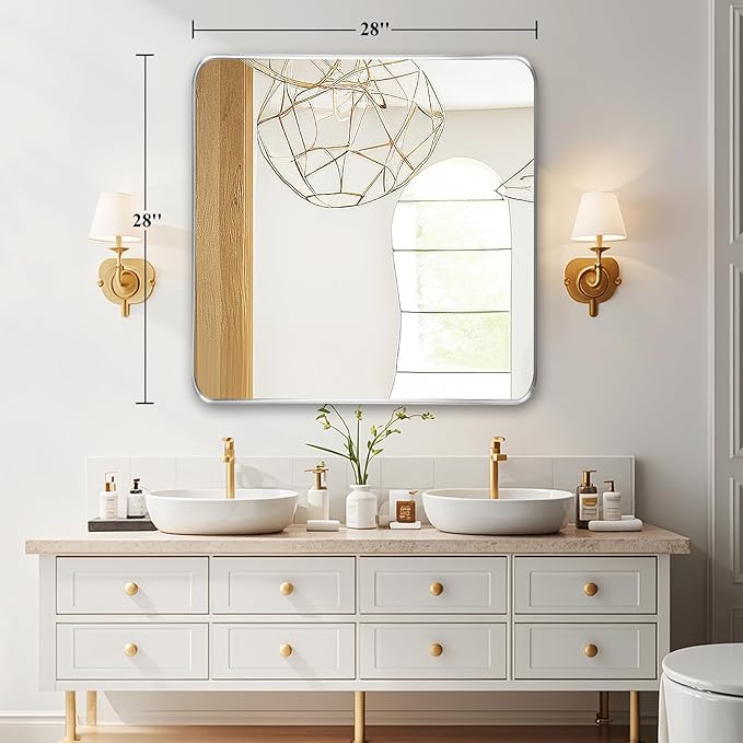 Fabuday Silver Sink Mirror for Bathroom