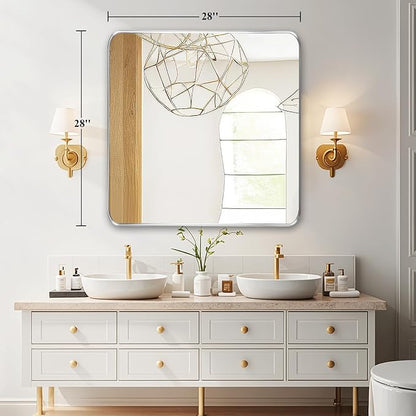 Fabuday Silver Sink Mirror for Bathroom