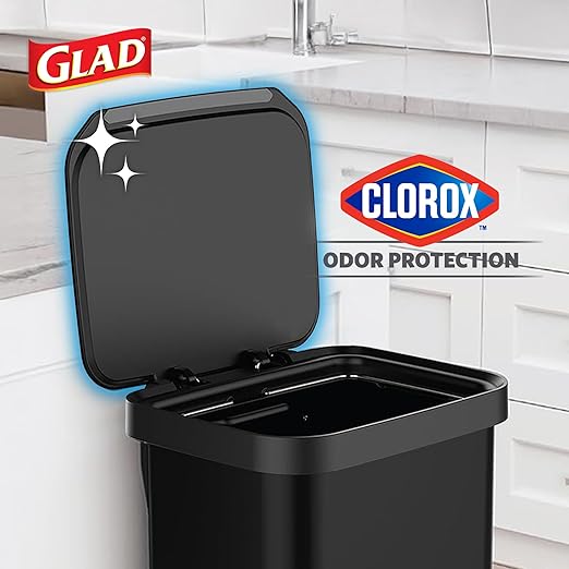 Glad Stainless Steel Step Trash Can, Series 2