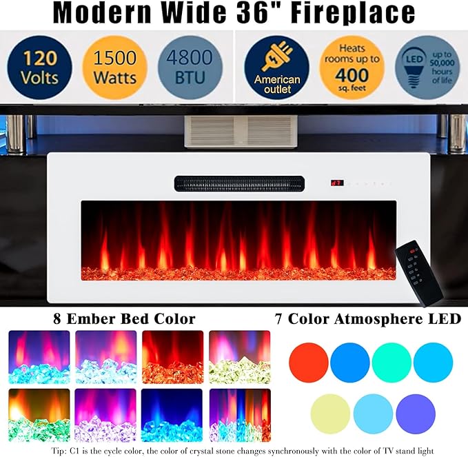 AMERLIFE Fireplace TV Stand