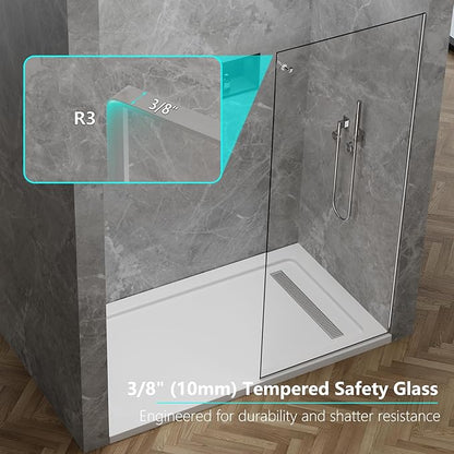 Shower Screen, 3/8" Tempered Glass, Shower Wall Panels, Fix Shower Glass Screen