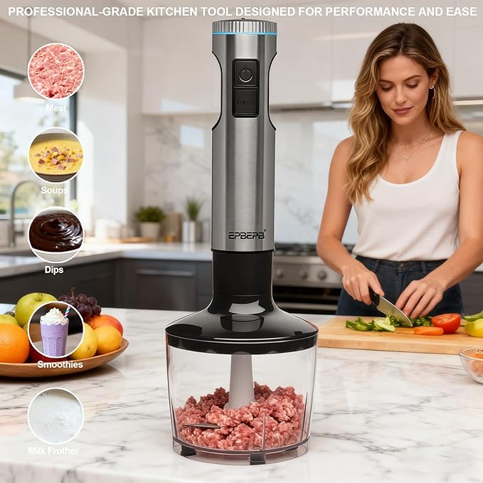 Handheld Immersion Blender Bundle, 1000W Powerful 11-in-1 Set
