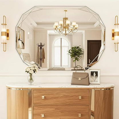 Suidia Bathroom Mirror, Frameless Bathroom Mirror