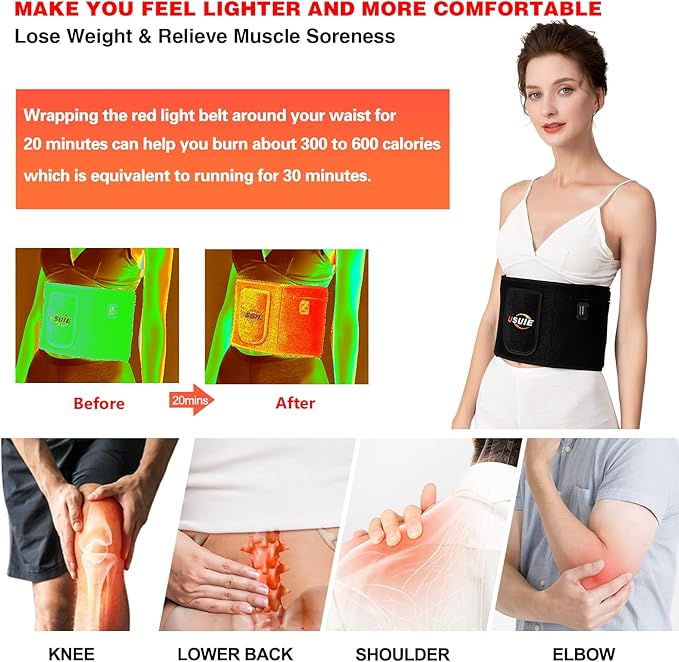 USUIE Red Light Therapy Belt, Infrared Light Therapy Wrap Red Light Therapy