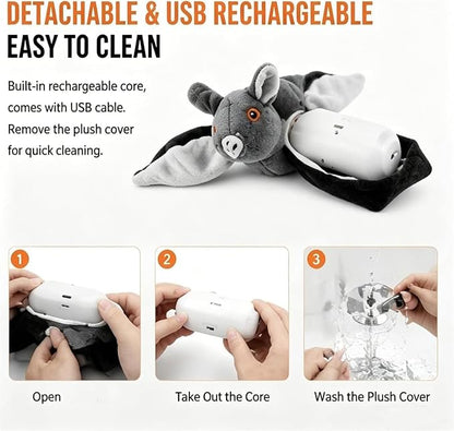 Flying Bat Dog Toy, 2026 New Flying Bat Toy for Dogs, Flapping Wings Interactive Pet Toy with Chirping Engages Cats and Dogs, Detachable USB Rechargeable, Hanging and Ground Play ，Bird：2PCS