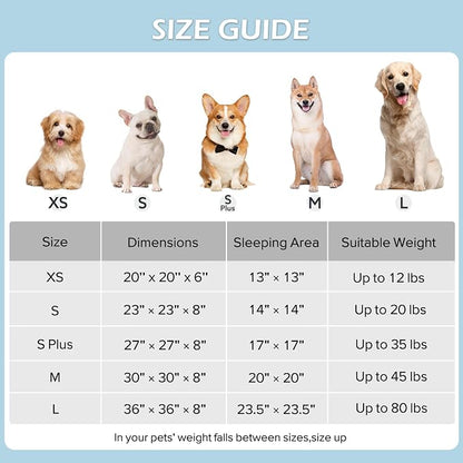 JOEJOY Jacquard Donut Round Dog Beds Medium Sized Dog,Blue 30x30x8in, Removable Washable Cover, Cute Pattern, Ultra Soft Fluffy Calming Pet Bed with Thick Supportive Bolster