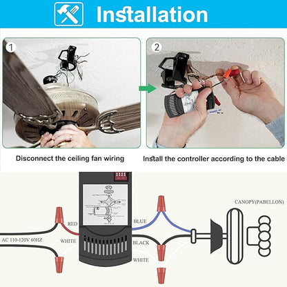 3-Speed Universal Ceiling Fan Remote Control Kit