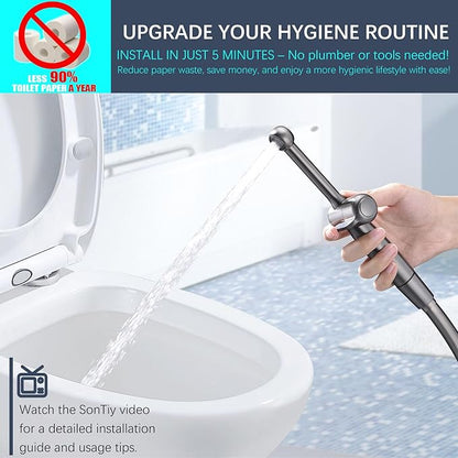 SonTiy Handheld Bidet Toilet Sprayers Black Stainless, Cloth Diaper Sprayer