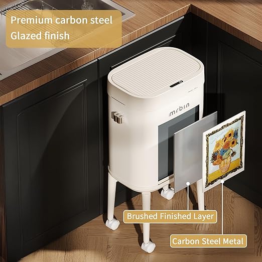 MRBIN Metal Motion Sensor Kitchen Trash Can