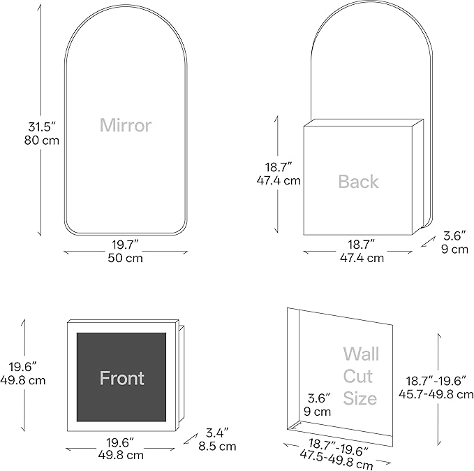 LED Arched Bathroom Medicine Cabinet