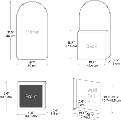LED Arched Bathroom Medicine Cabinet