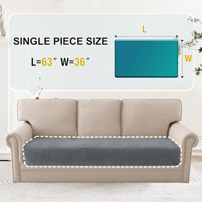 Turquoize Waterproof Couch Cover for Dogs Fuzzy Pet Couch Covers for Sofa Thick Dog Bed Cover Non-Slip Sofa Covers for 3 Cushion Couch Protector Slipcover Pet Friendly (Grey, 36" x 63")