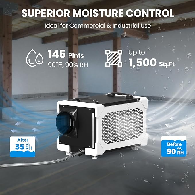 CADPXS Crawlspace Dehumidifier, 145 Pints Commercial-Grade Dehumidifier