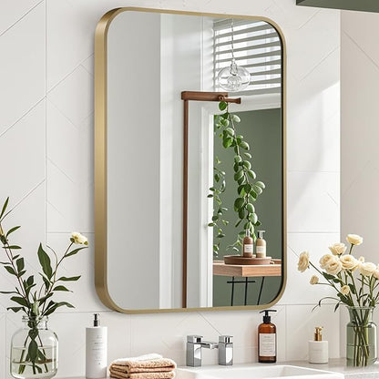 Gold Mirror, 16x24 Inch Framed Rectangle Mirror