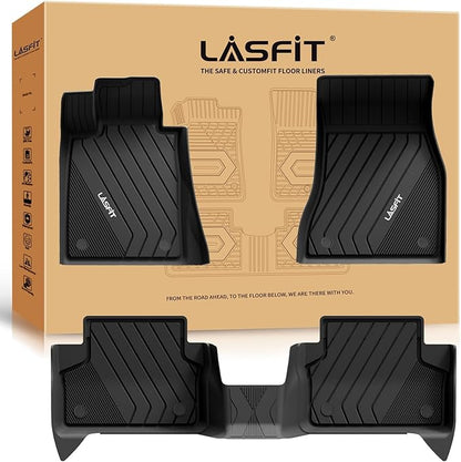 LASFIT Floor Mats for BMW 5 Series G30 2017-2023, Custom Fit TPE All Weather Car Liners 1st & 2nd Row Mat for BMW 530i, 530e, 540i, M550i xDrive, 540d xDrive, Black