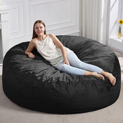 Hobestluk Bean Bag Chair 6Ft Giant Bean Bag Chairs for Adults Large Bean Chairs with Removable Cover,Big BeanBag Chairs for Living Room, Bedroom
