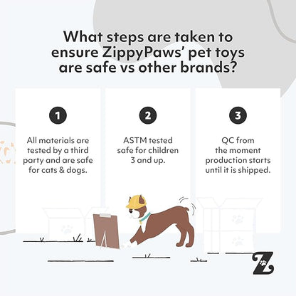ZippyPaws Squeakie Crawler- No Stuffing Dog Toy to Keep Them Busy, for Small, Medium, & Large Dogs, Squeaky Pet Toy for Boredom, Unstuffed Chew Toy, Soft Plush Puppy Products, Moody The Moose- 12"