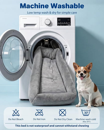 Cooling Dog Bed for Small Medium Cats - Removable Inner Cushion & Reversible Design (Ice‑Silk Cooling Layer | Sherpa Fleece Layer), Non‑Slip Bottom Washable Cooling Mat for Dogs Cats Crates 20" × 14"