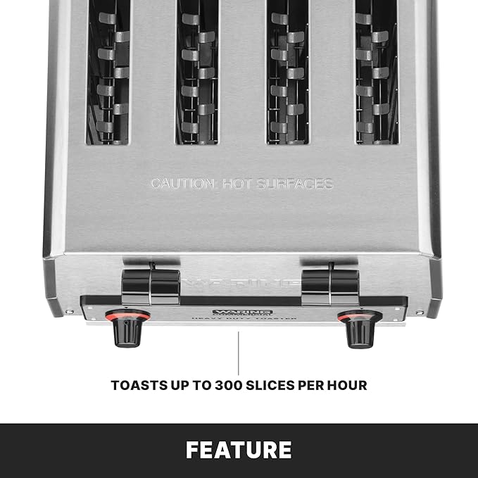Waring Commercial WCT800 4-Slice Heavy Duty Commercial Pop-Up Toaster,