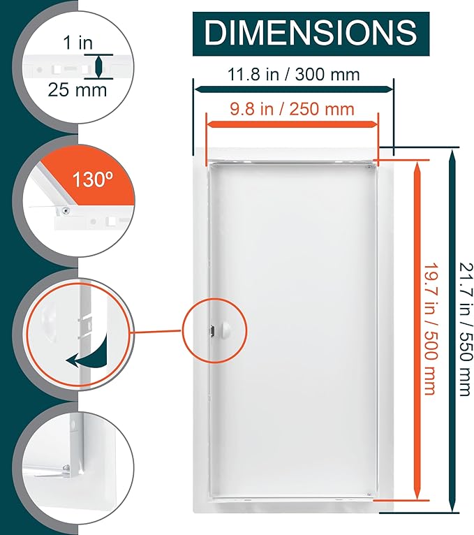 10" x 20" White Metal Access Panel. Service Shaft Door Panel. Plumbing