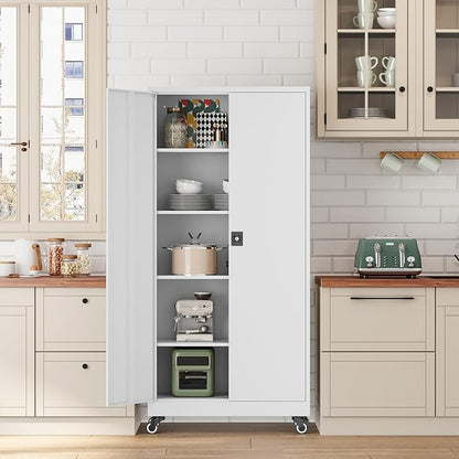 Metal Rolling Storage Cabinet-74.6” Tall Steel File Cabinets