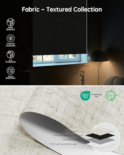 Yoolax Motorized Blinds with Remote, Automatic Window Shades Work with Alexa