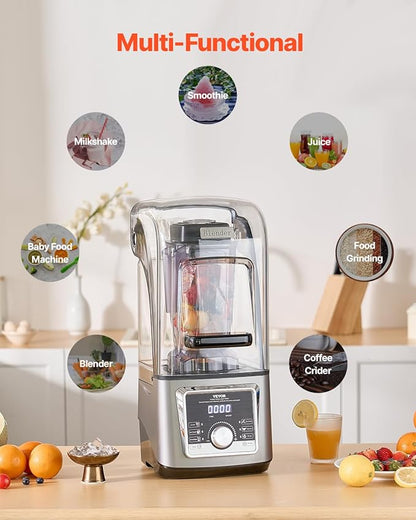 VEVOR Blender for Smoothies, 85 oz 1400W, Professional Blender